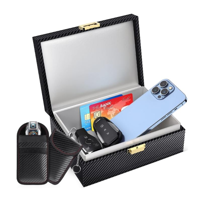 Signal Blocker Box, Car Keys Fob Protector, Carbon Fiber Signal Blocker for Keyless Fob, Signal Blocking Box