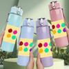 1PC Paint Palette Doodle Kid Art 750ml Color Plastic Sports Water Bottle Leakproof Flip Straw Lid Suitable for Sports Office Home Use