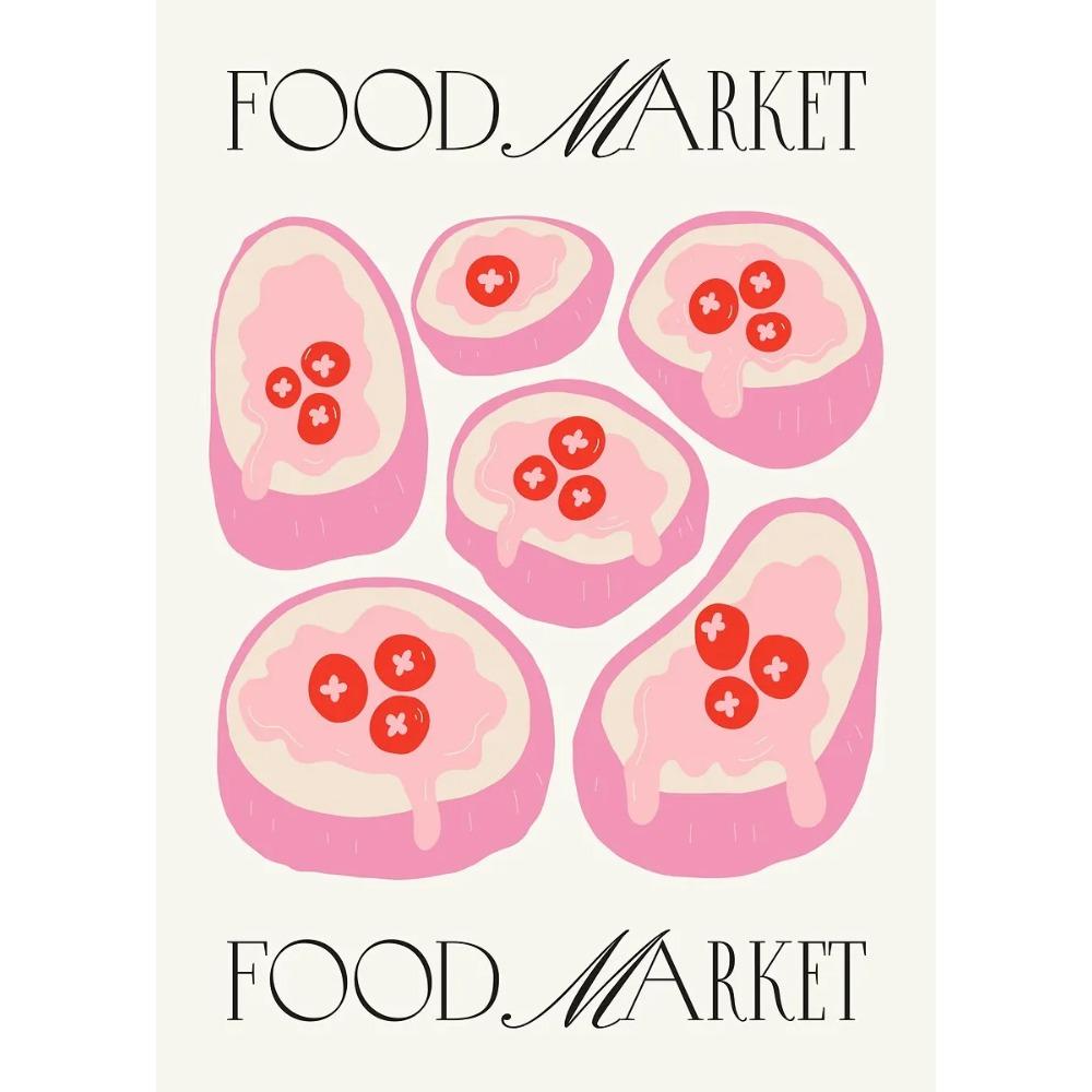 Minimalism Foods Posters Delicious Oyster Pink Ramen Bowl Shrimp Hot Dog Prints Canvas Painting Wall Pictures Home Kitchen Decor