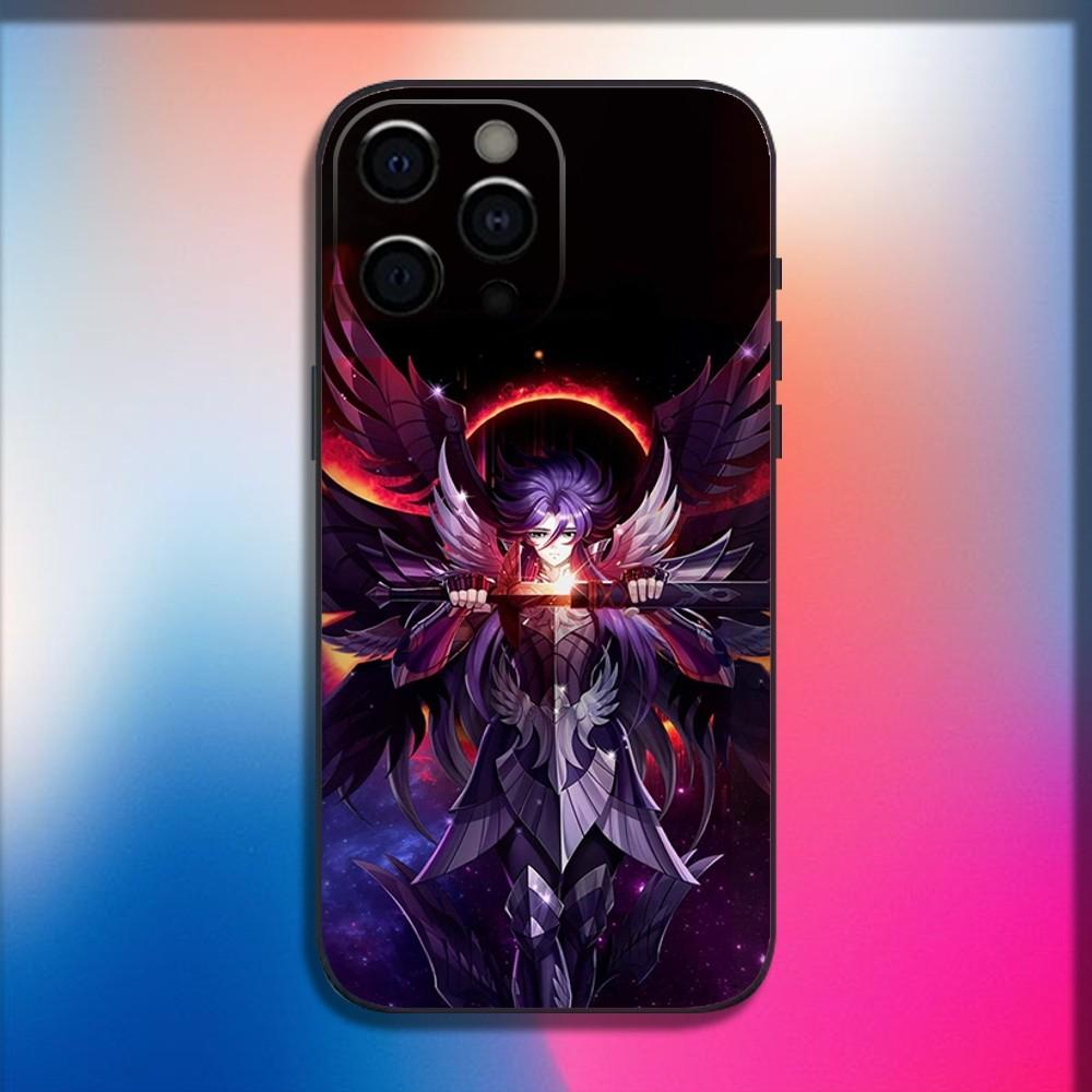 S-Сейя Рыцари Зодиака Чехол для телефона для iPhone 16,15,14,13,12,11,Pro,X,XS,Max,XR,Plus,Mini Мягкий черный чехол