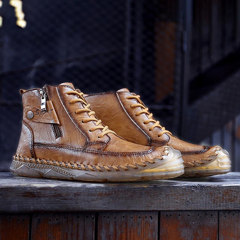TUINANLE Осенние мужские ботинки Мартин большого размера, кожаные мужские короткие ботинки, трендовая мужская обувь