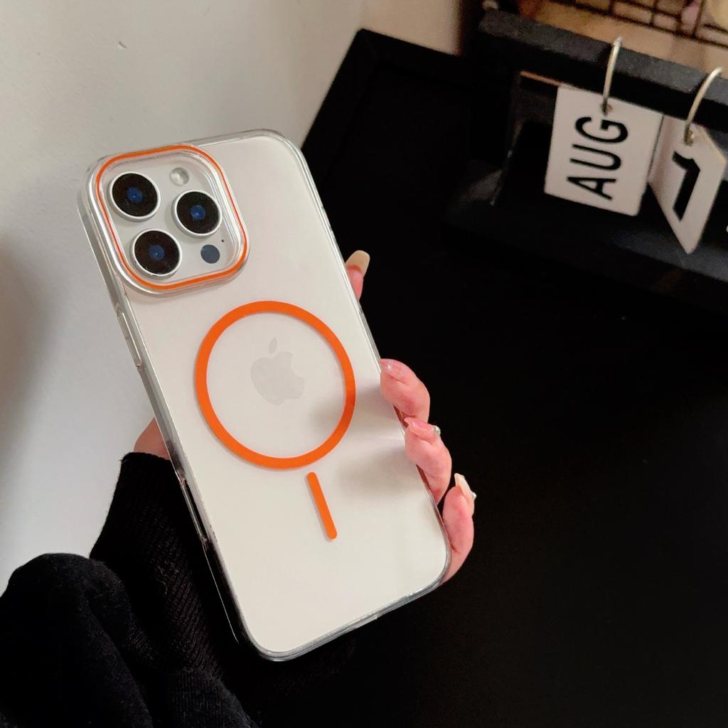 Creative PC Crystal Case Suitable for IPhone 16 High Translucent Ring Magnetic Suction Phone Case 14 Apple 15 Anti-fall