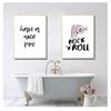 Art Prints Rock and Roll Minimalism Canvas Painting Quote Have a Nice Poo WC Sign Home Decor Funny Toilet Poster Bathroom Wall