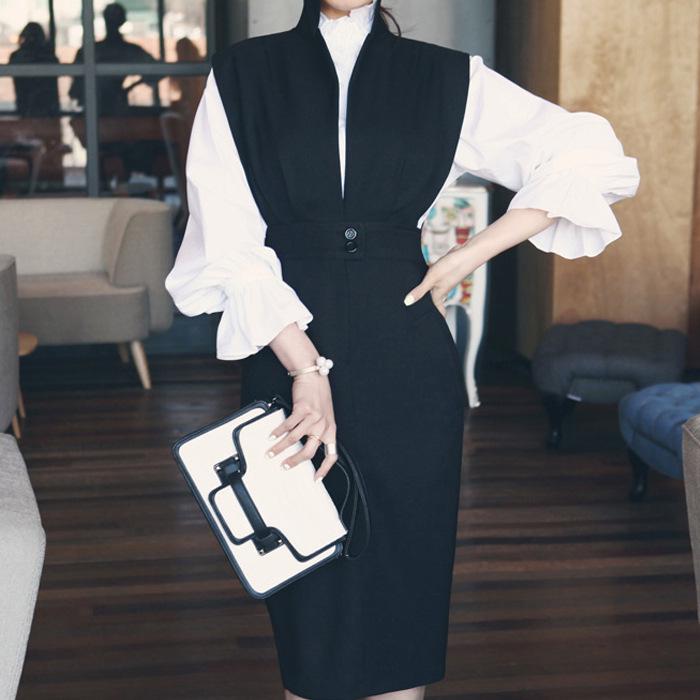 2023 Versatile High-Waisted Professional OL Shirt Set - Slimming Two-Piece