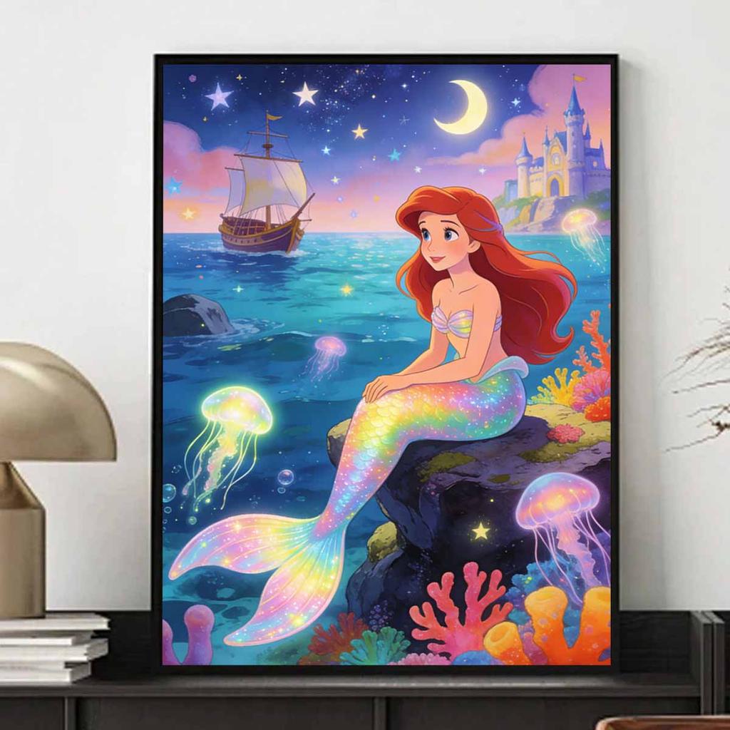 Disney Тематический набор для алмазной мозаики Русалочка Ариэль и замок ручной работы DIY украшение для дома для начинающих и любителей рукоделия