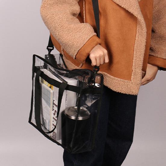 Женская сумка Большая вместимость Водонепроницаемая Прозрачная Портативная Дорожная Прозрачная Сумка Через Плечо Повседневная Жизнь