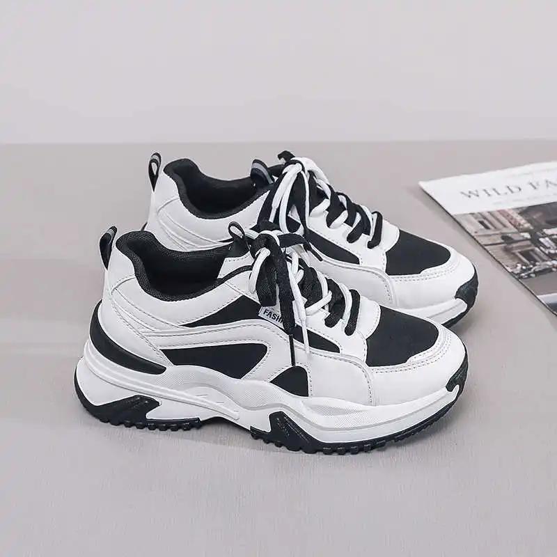 Fashion Hip Hop Flat Sole White Basketball Casual Ladies Shoes Womens White Sneakers Sport Real Imported Health Runing Losfers