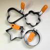 Egg Ring Heart Circle Flower Star Shapes Non-Stick Foldable Handle Egg Mold for Frying Eggs English Muffins Breakfast Sandwich Burger Maker Kitchen