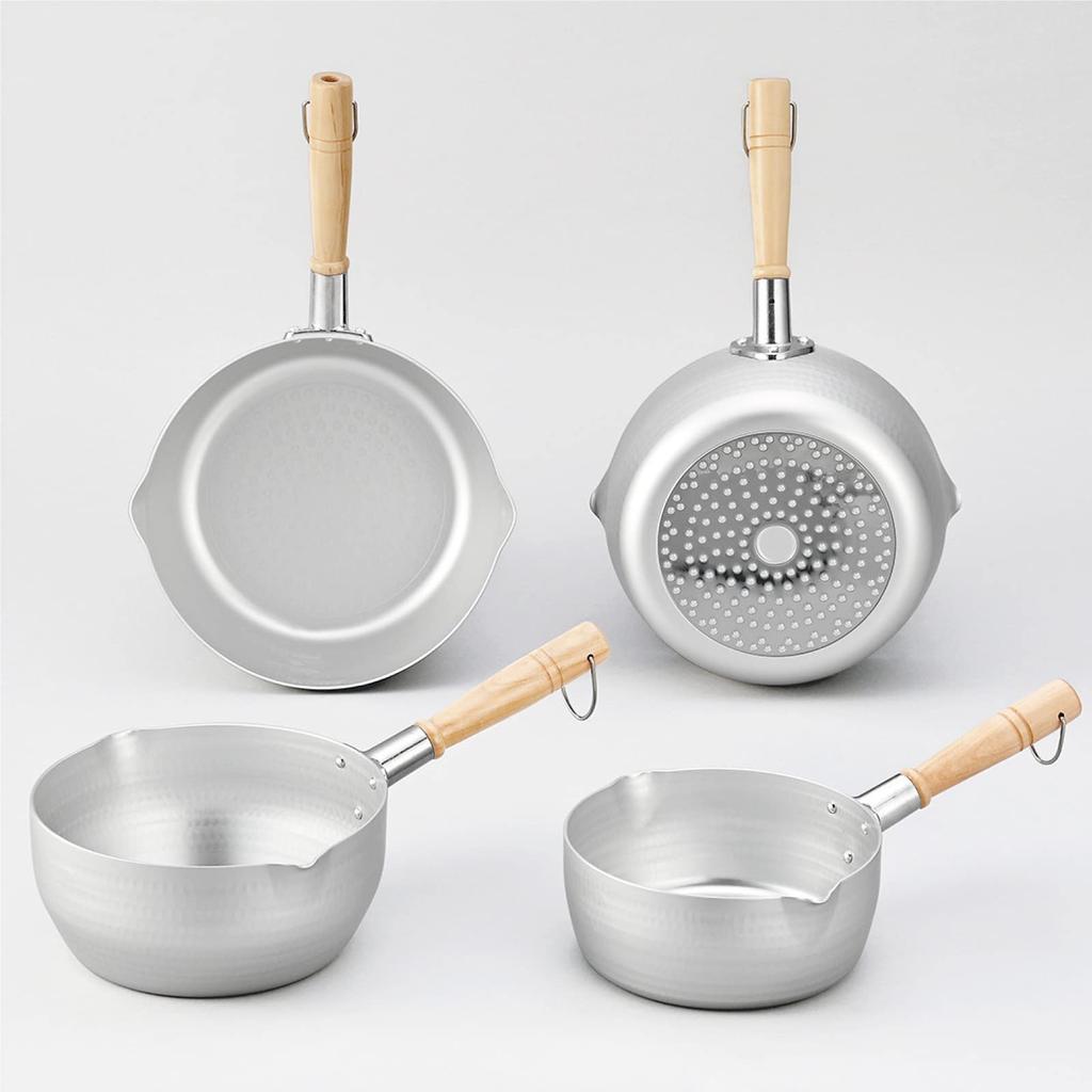 Hokuriku Aluminum Yukihira IH Made in for Simmered Anodized Aluminum Hanayuki Pan, 22cm, Aluminum, Compatible, Japan, Foods, Finish, (A-2743)