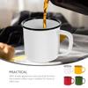 4 Pcs Trendy Retro Enamel Mug Water Cup Coffee Cups with Lids Classic Drinking Travel
