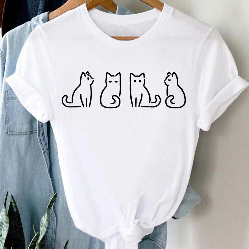 Women Dog Coffee Love Pet Print Clothing Short Sleeve Casual Tee Top Summer Fashion Tshirt Lady Female Graphic T-shirt