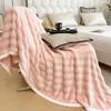 Pink Milk Velvet Throw Blanket Simple Solid Color Decorative Blanket for Living Room Sofa Travel Camping Warm Sleeping Blankets
