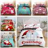 3D Christmas Bedding Set Bedroom Santa Claus Quilt Cover Pillow Case 2 or 3 AU240 * 270 Extra Large Home Decoration