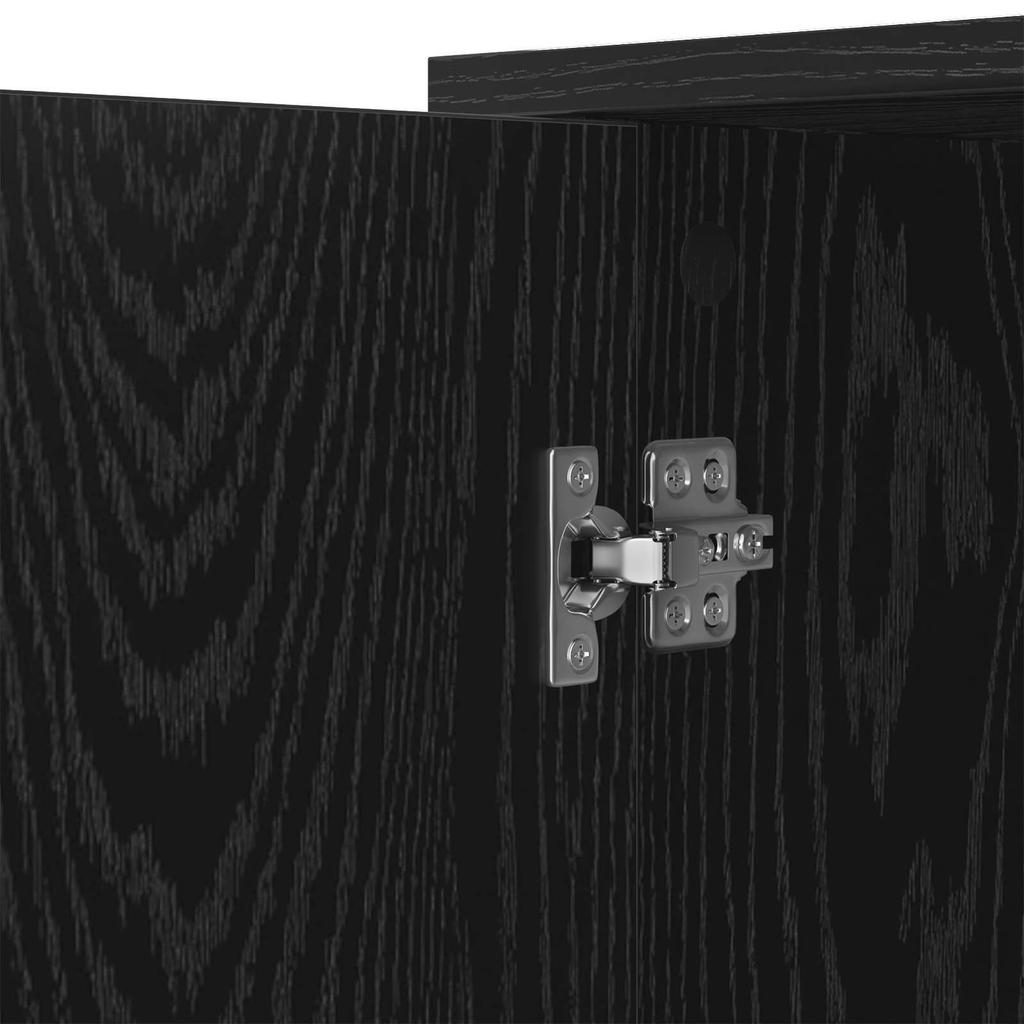 Sideboard in Black Oak Look 100 x 33 x 75 cm Engineered Wood