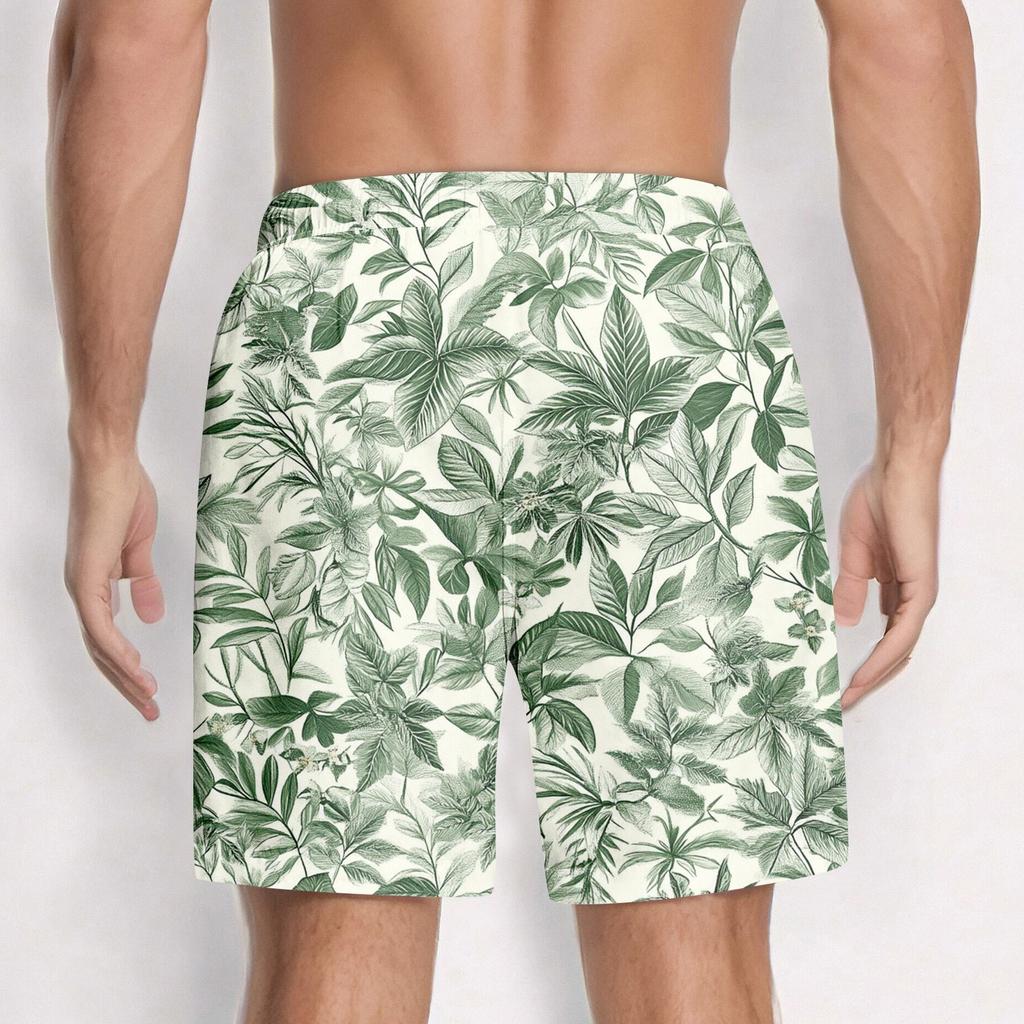 Мужские модные гавайские принты с эластичной талией, повседневные штаны для йоги, пляжные шорты