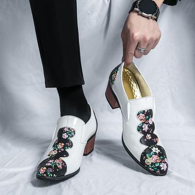 Модные роскошные брендовые деловые мужские туфли, модные туфли на высоком каблуке, повседневные туфли, формальные туфли из лакированной кожи с принтом, оксфорды, лоферы Hombre