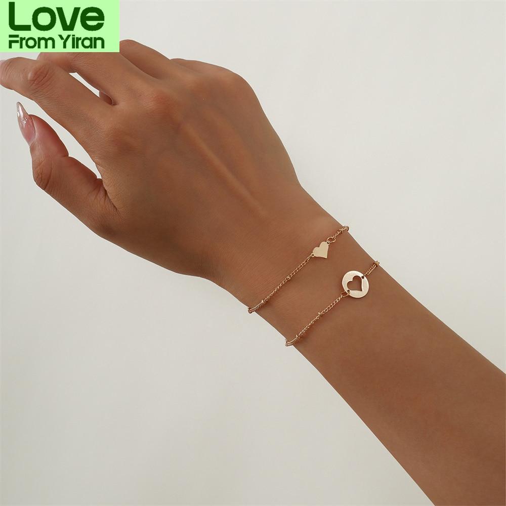 Новые женские браслеты креативные бабочки звезды полые двойной браслет хип-хоп металл медь часть Европа Америка ювелирные изделия