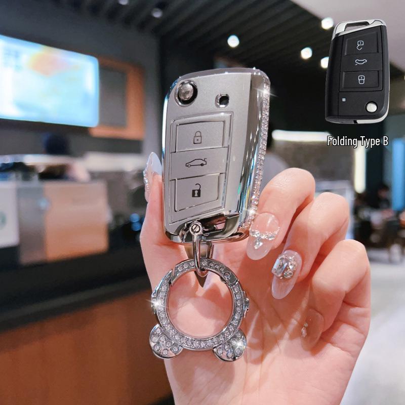 Чехол для ключа Skoda для Octavia, Kamiq, Superb, Karoq - Мультяшный стиль для мужчин и женщин