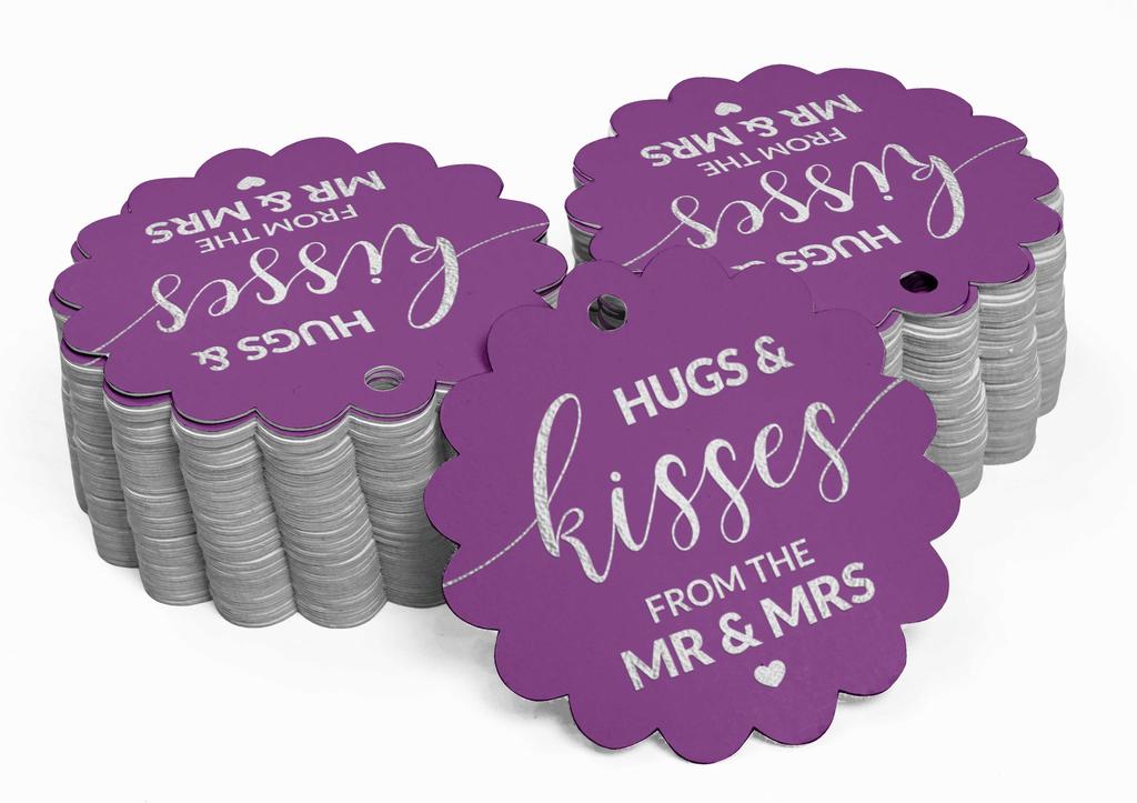 Inkdotpot Настоящая золотая фольга Объятия и поцелуи Свадебные бирки Бирки-сувениры Подвесные бумажные бирки 100