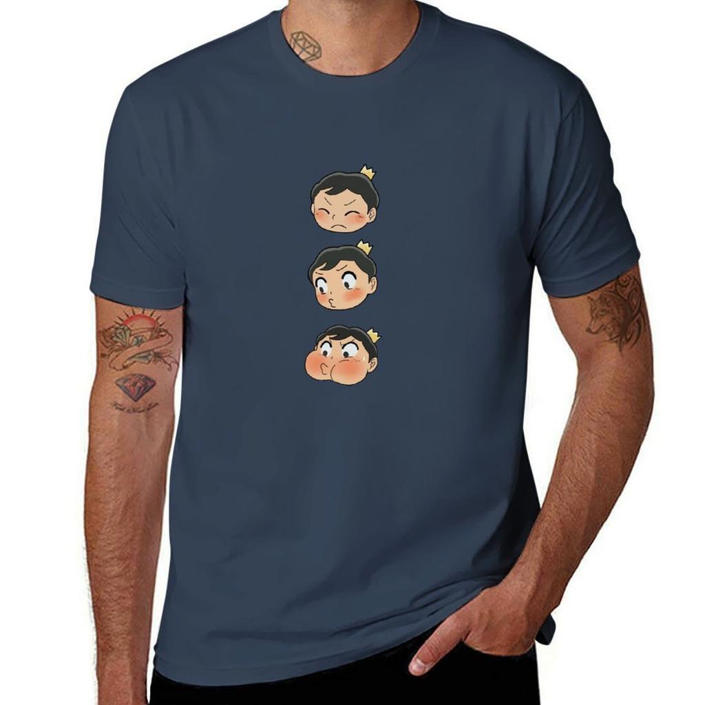 Cute bojji funny faces TShirt Basic Short Sleeve Cotton Blend TShirt