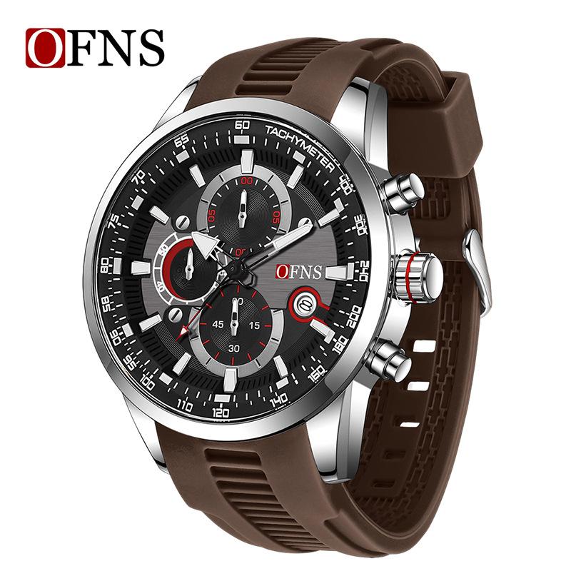 Business Men's Quartz Watch Three Eye Six Needle Chronograph Waterproof Night Light Calendar Men's Quartz Watch