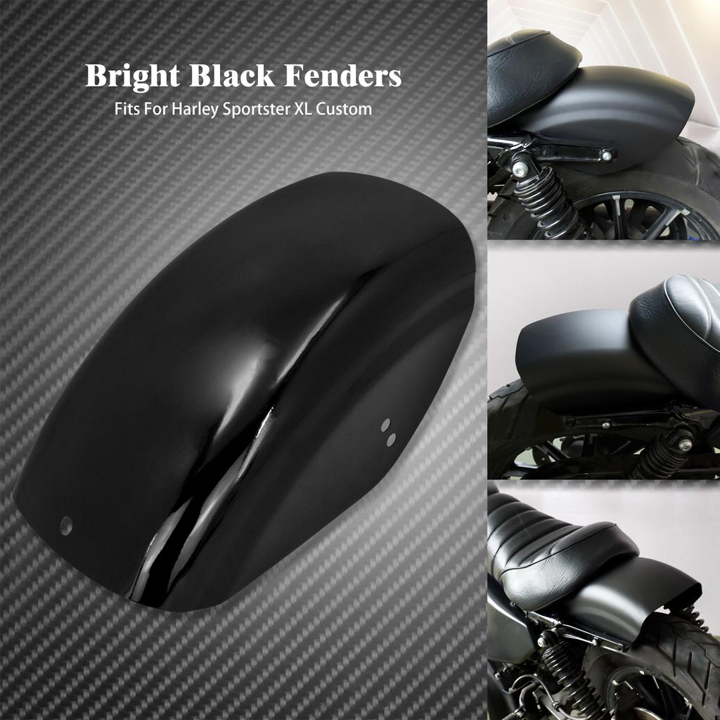 Мотоциклетный глянцевый черный короткий плоский задний брызговик Bobber Cafe Racer, брызговик для Harley Sportster XL883 XL1200