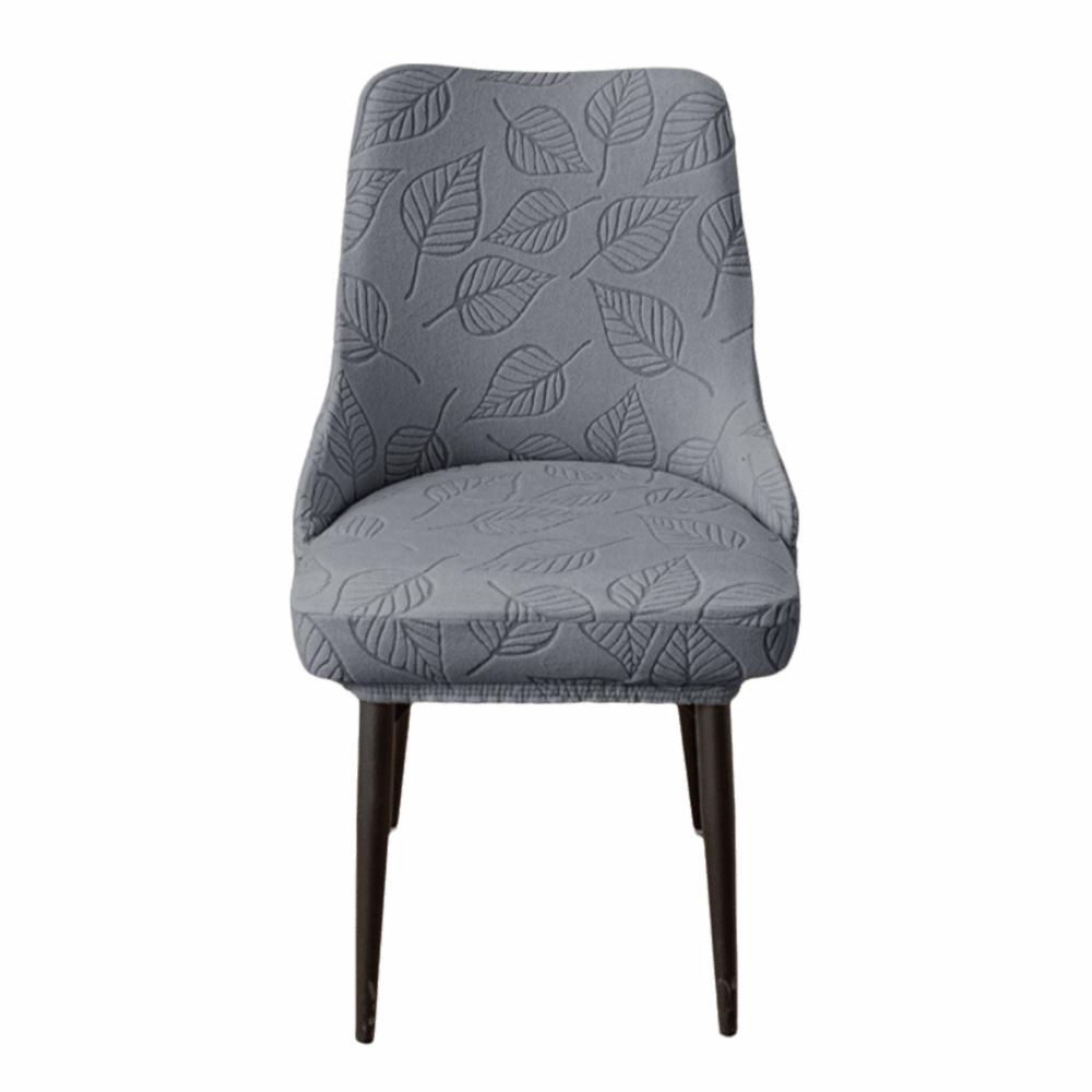 Leaf Pattern Curved Chair Cover Soft Stretchable Dining Chair Cover Thickened Dust-proof Restaurant Stool Cover Home Decor