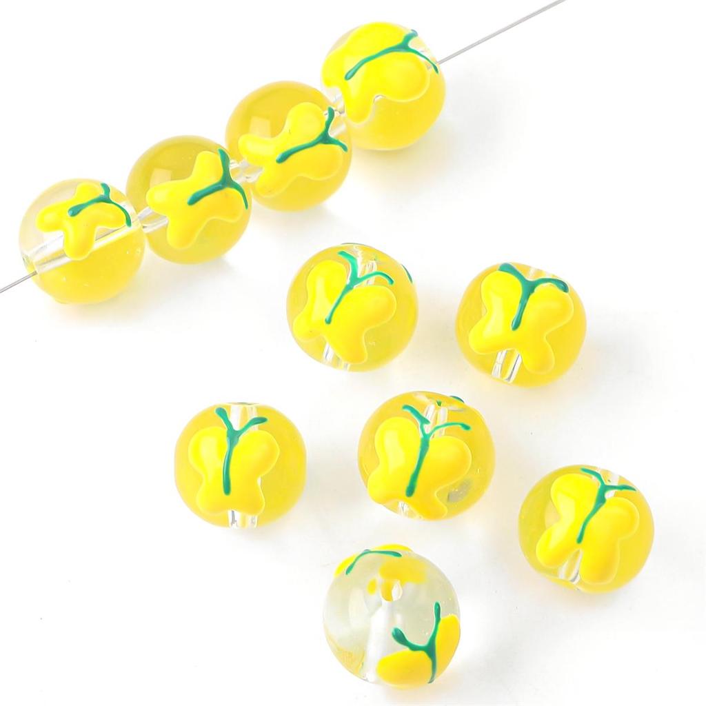 2 шт./пакет, ручная роспись, забавные цветные стеклянные бусины для DIY ожерелье, браслет, серьги, изготовление ювелирных изделий, аксессуары для рукоделия