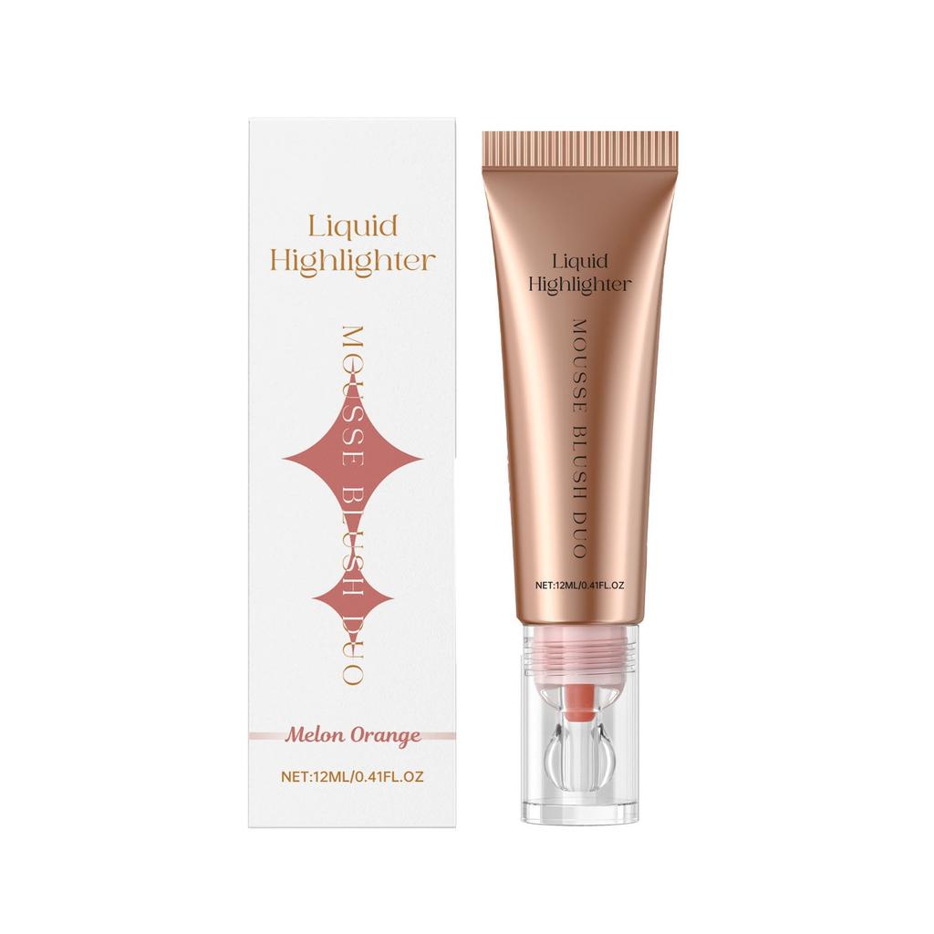 Liquid Highlighter Blush Cream, Natural Light Contouring Highlighter Multi-functional Facial Blush Cream