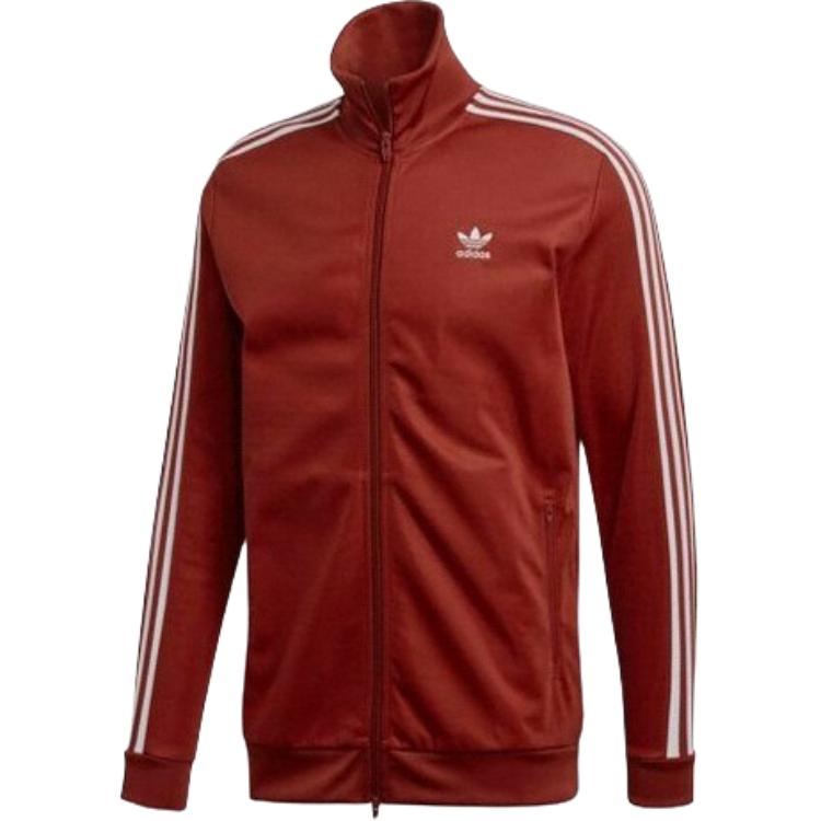 Adidas Оригинальная куртка с логотипом в стиле ретро, спортивная, со стойкой, с принтом букв, с длинным рукавом, мужская, бордовая CW1251