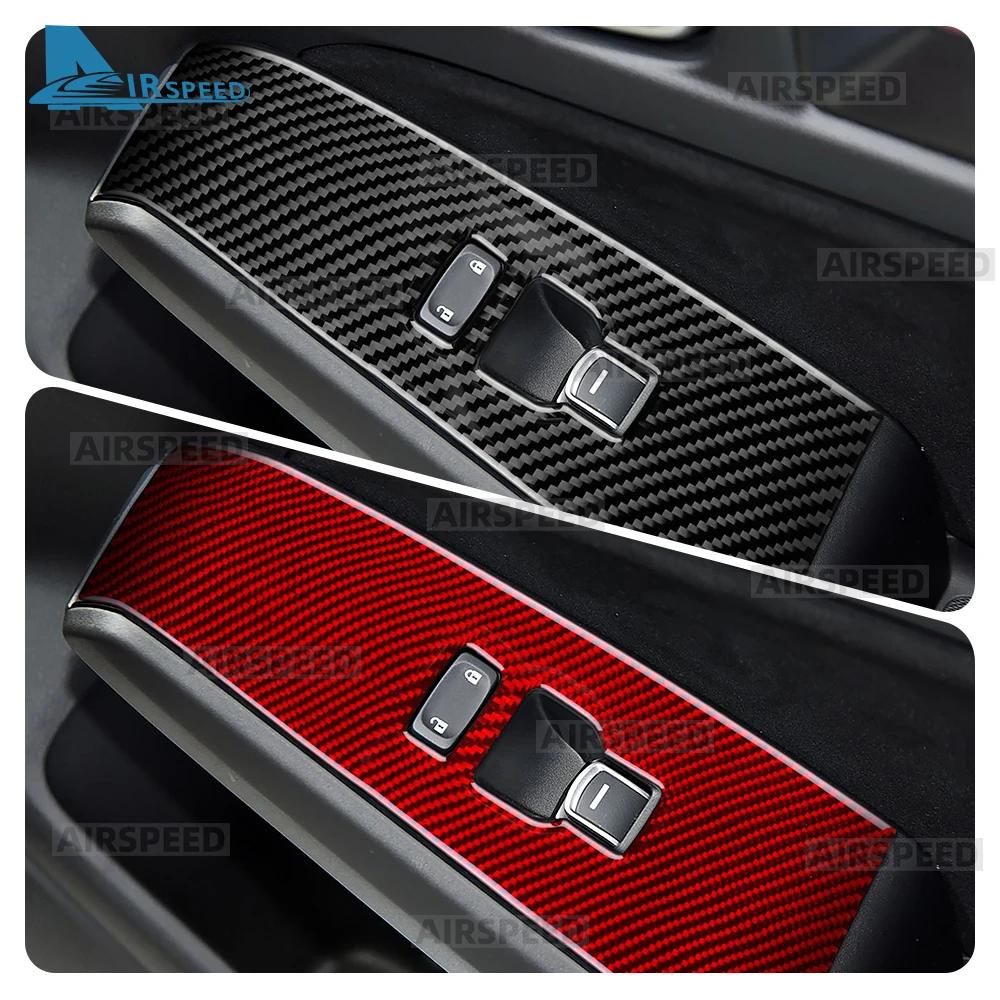 Real Soft Carbon Fiber Sticker LHD RHD For Honda Civic Type R 11th FL5 2022 2023 2024 2025 Car Window Lift Button Panel Trim