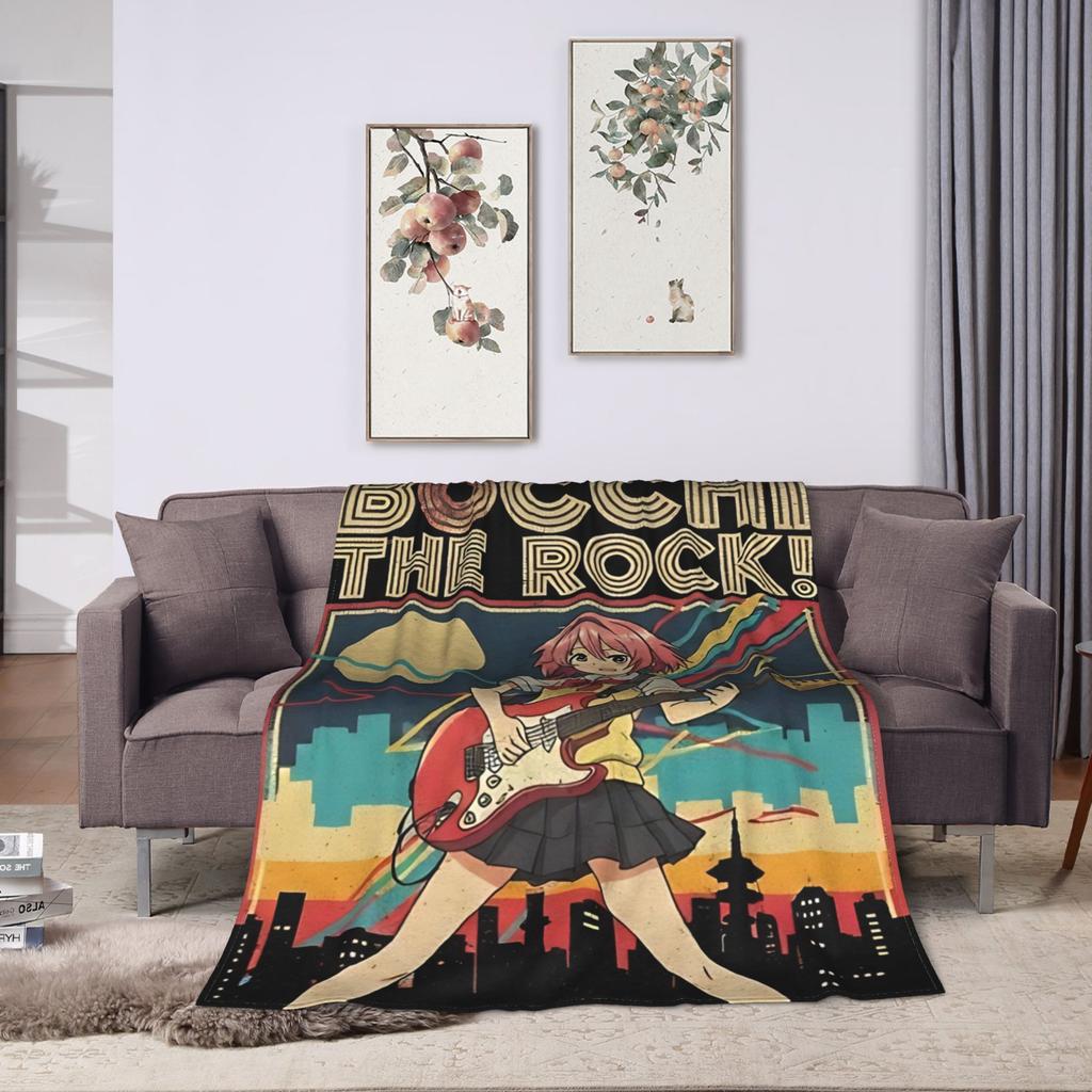 Bocchi the Rock Plush Blanket Students Flannel Throw Blanket For Home Decor Soft Warm Custom DIY Quality Bedspread Gift