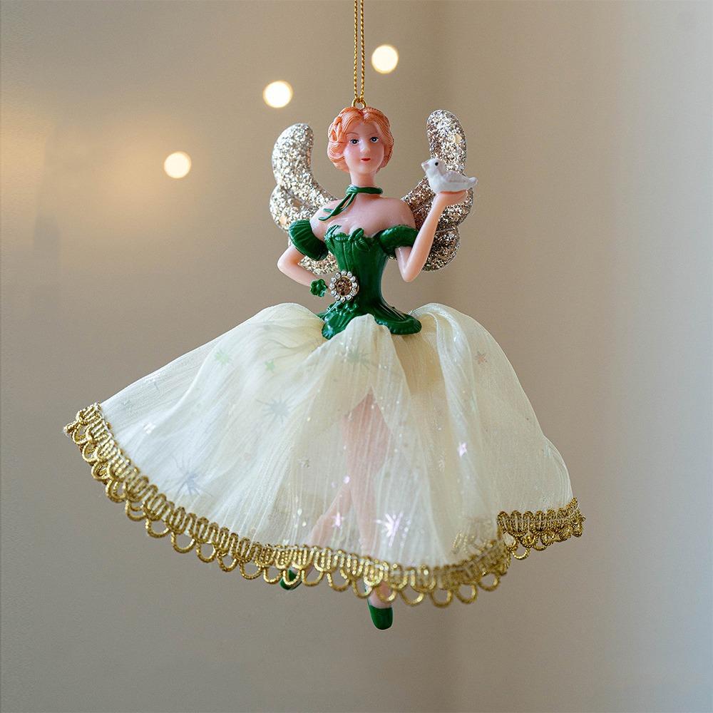 Милый Рождественский Кулон Балерина Юбка из Тюля Танцевальная Тема Подвеска на Рождественскую Елку Ручная Работа Рождественские Украшения для Девочки на Рождественскую Елку