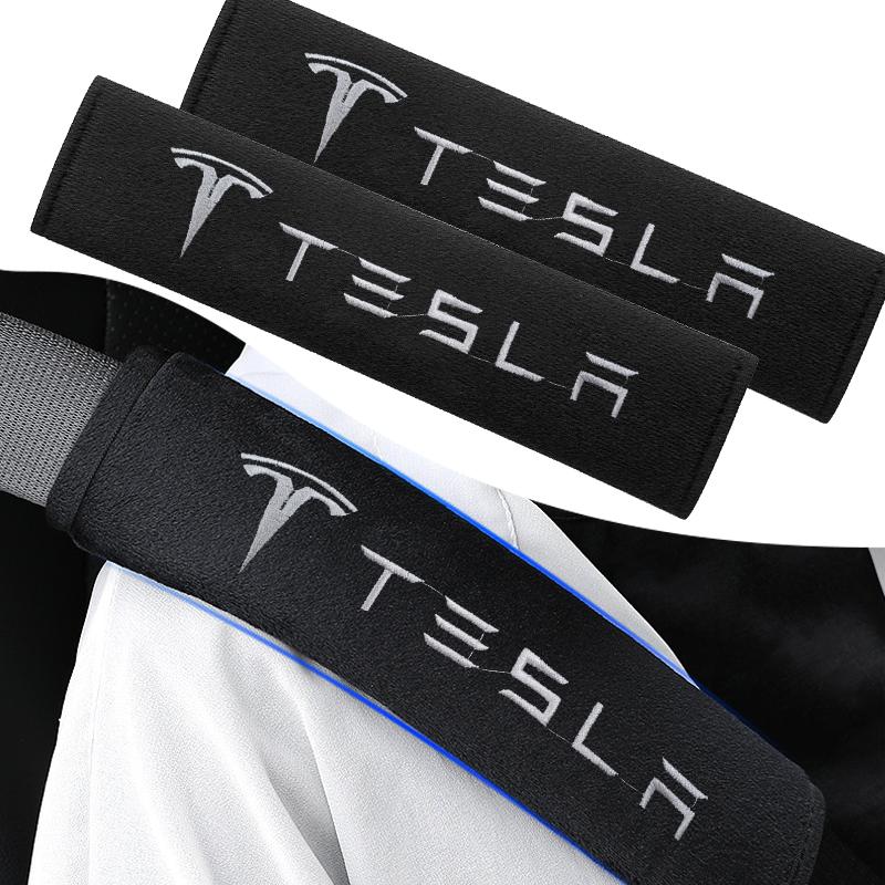 2 шт. Плюшевая накладка на плечо ремня безопасности для Tesla Model 3 Model X S 2016-2020 Наклейки TM3 TMX TMS Наклейка