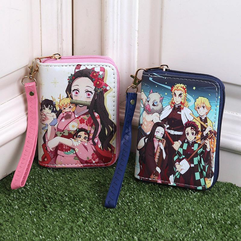 Япония мультфильмы комиксы Клинок рассекающий демонов товары маленькие кошельки для мужчин и женщин кошельки для мелочи 7542