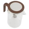 Water Separation Glass Teapot with Strainer 800ml Clear Tea Pot with Wooden Handle Secure Lid Magnetic Switch