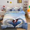 Swan Duvet Cover King Queen Beautiful Elegant White Animal Bedding Set Kid Teens Adults Wildlife Lake Soft Polyester Quilt Cover