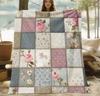 1pc of Patchwork Floral Pattern Digital Print Blanket, Suitable for All Seasons, Sofa Throw, Soft and Comfortable Blankets