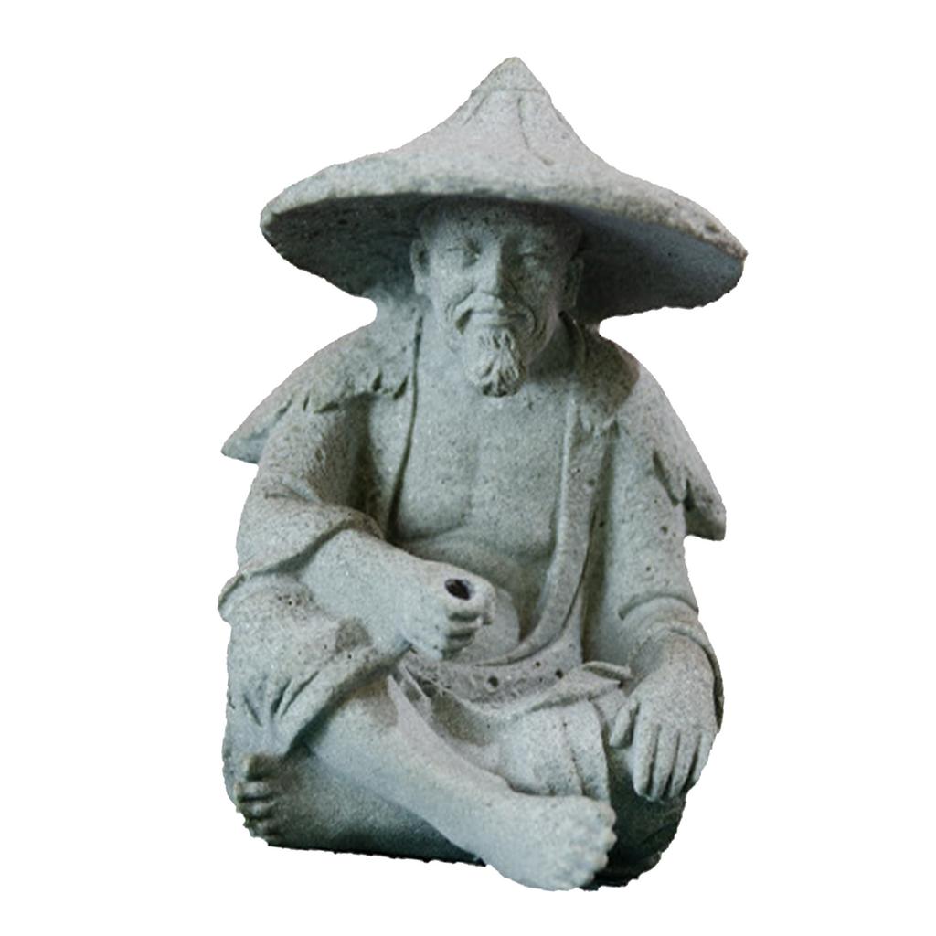 Мини Статуя Рыбака Аквариум Смола Фигурка Рыбака Винтажное Украшение для Аквариума Фонтан