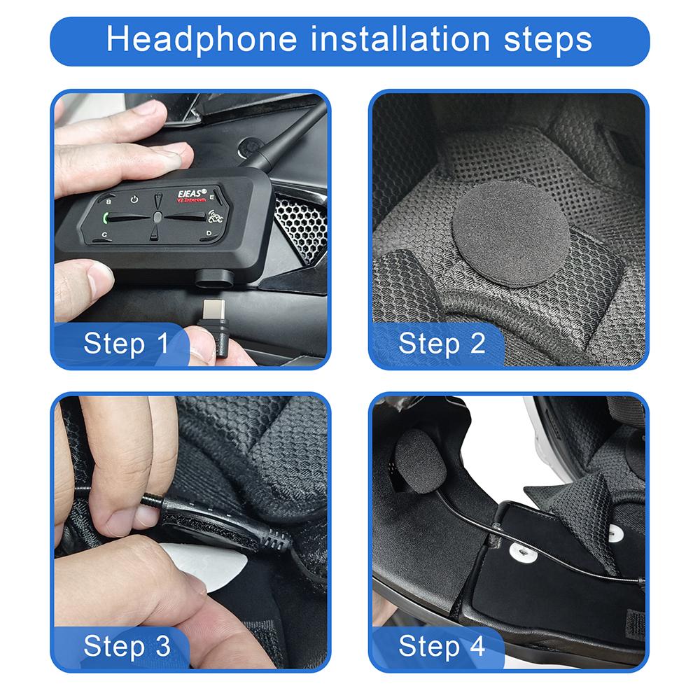 EJEAS V7 Bluetooth-гарнитура для мотоциклетного шлема, водонепроницаемая рация-коммуникатор, длительное время ожидания, подходит для набора из 7 человек для езды