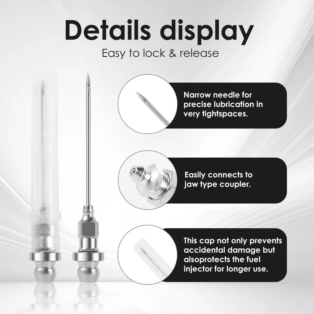 New 7Pcs Grease Needle Accessory Set 90 Degree Grease Needle Fitting Set Carbon Steel Grease Injector Needle Kit Grease Needle