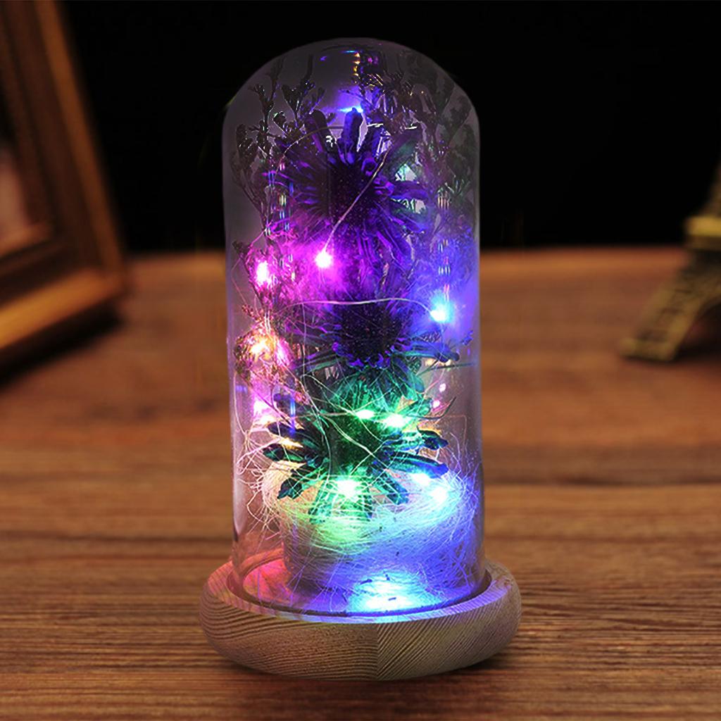 Консервированный цветок, стеклянный купол, искусственный подсолнух со светодиодной подсветкой на День святого Валентина