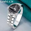 URMYLADY 925 пробы стерлингового серебра наручные часы 7-10 кольцо для женщин свадебная вечеринка модные украшения с шармом