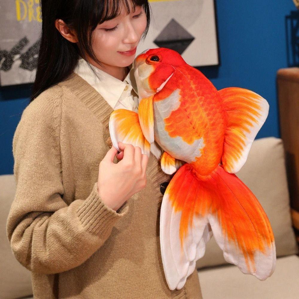 Lifelike Imitation Goldfish Plush Toys 50cm Big Size Simulated Gold Fish Sofa Pillow