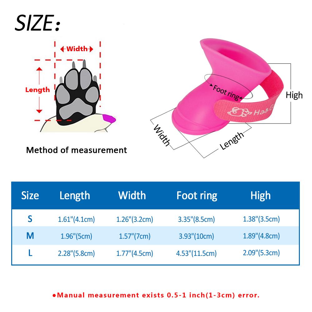 4Pcs/set Dog Rain Shoes Waterproof Dogs Booties Rubber Anti Slip Pet Puppy Cat Rain Shoes For Small Dogs Chihuahua Yorkshires