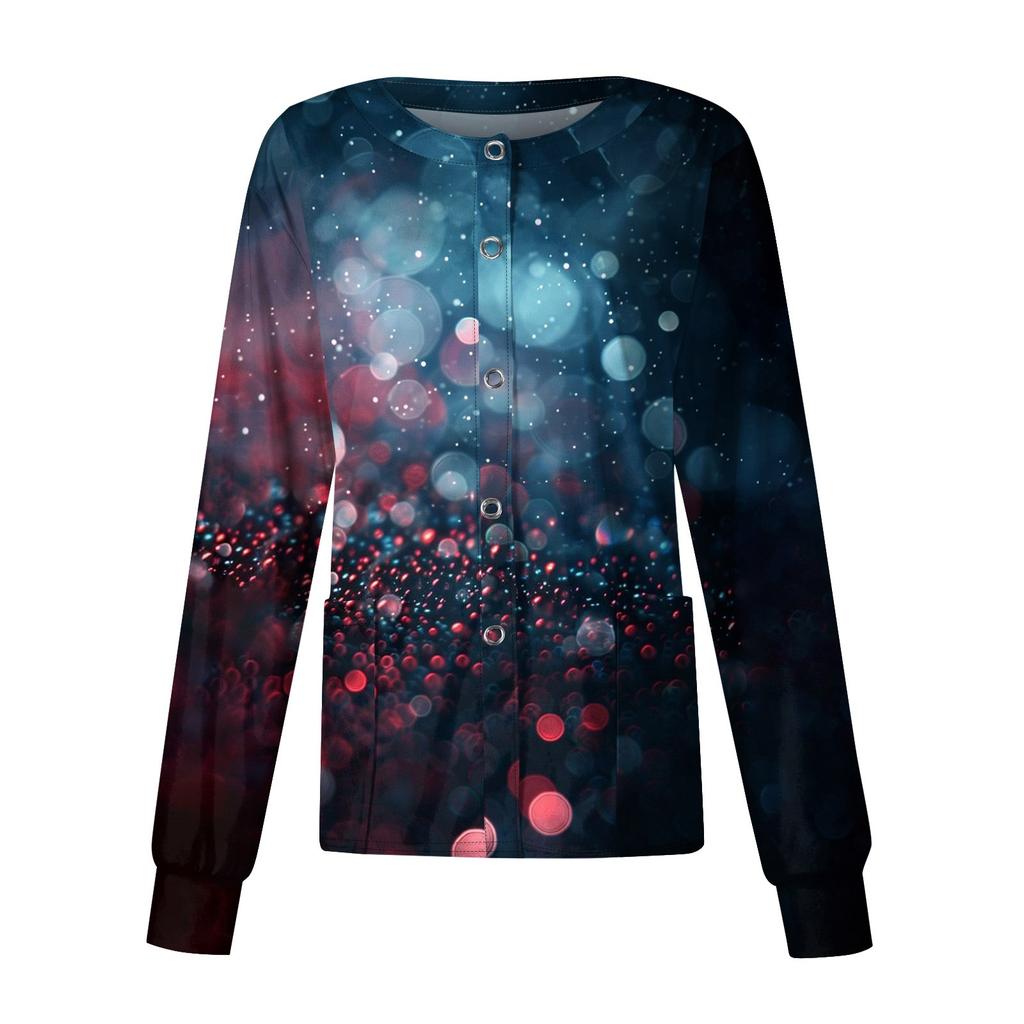 Женский рабочий однобортный защитный комбинезон с длинным рукавом и напечатанным карманом, воротником-стойкой, кардиган, куртка, топ