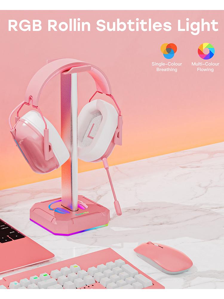 Подставка-держатель для наушников, стойка, RGB-подсветка, накладная, настольный органайзер, вертикальный кронштейн-подвеска