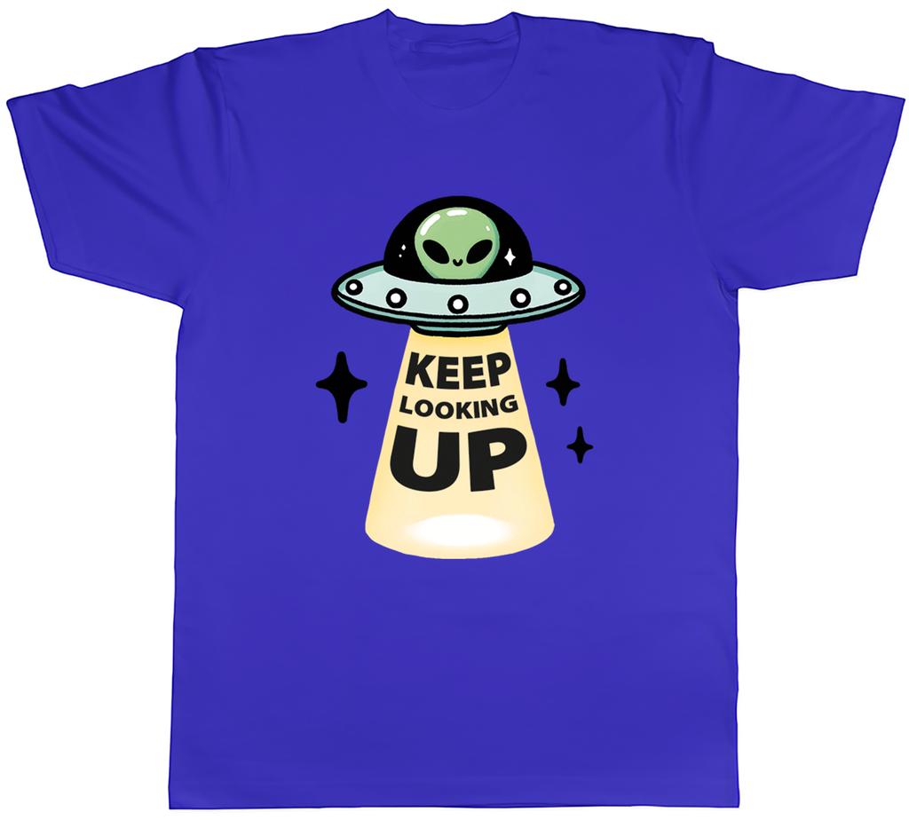 Funny UFO Alien Unisexs TShirt Keep Looking Up Extraterrestrial Tee Gift