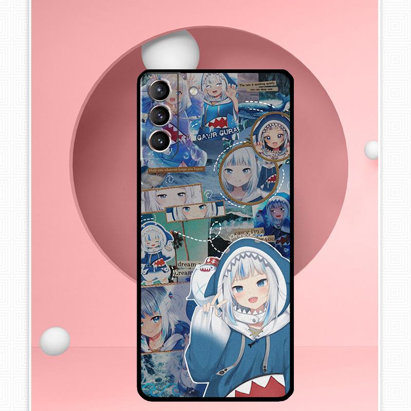 Чехол Gawr Gura Hololive Girl для Samsung Galaxy S23 S24 Ultra S8 S9 S10 S22 Plus Note 10 20 Ultra S20 S21 FE