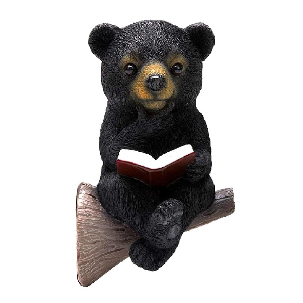 Креативная садовая статуэтка Медведь, читающий книгу, Ремесленное изделие из смолы, Украшение для дома, внутреннего двора, сада, Декорация для улицы